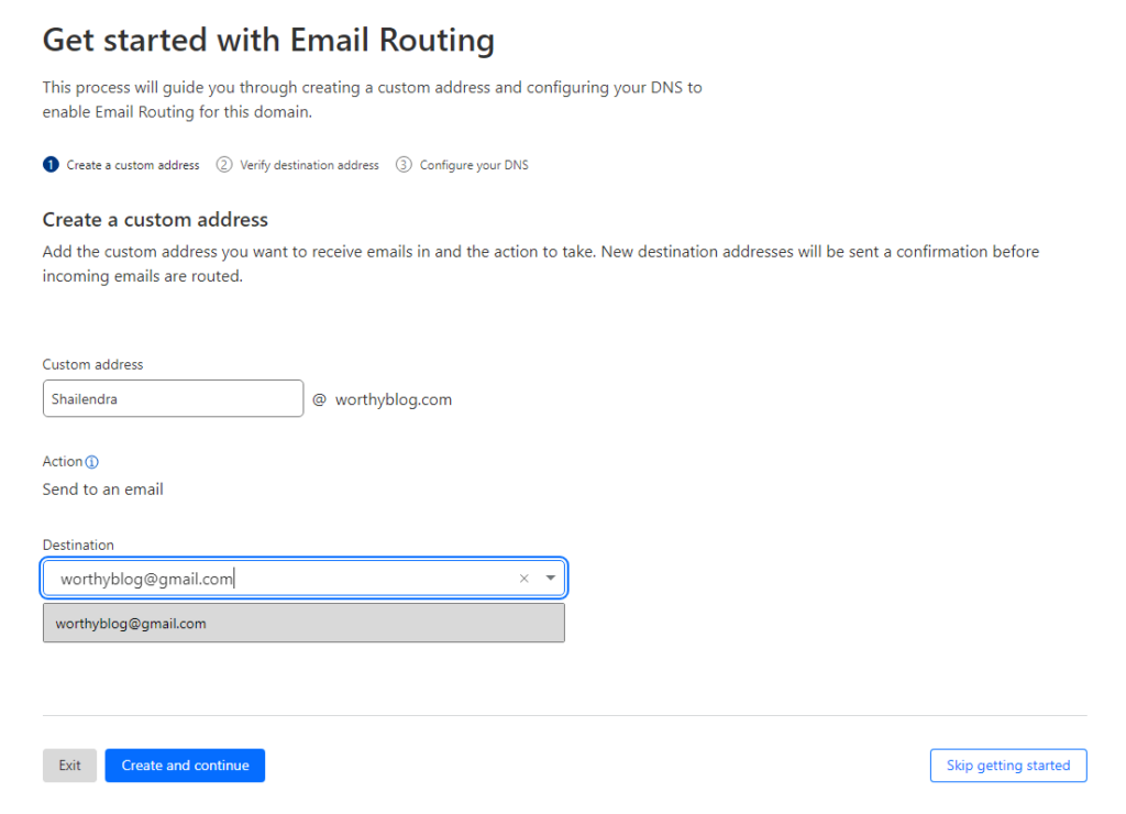 Create A Custom Email Address In Cloudflare